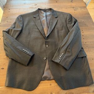 Coppley Reda Wool Super 130s fabric - Black charcoal mini check sport coat 48S